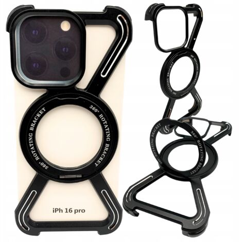 Custodia per iPhone 16 PRO Armored Magsafe Metal Case Titanium 360 Holder (1/5)