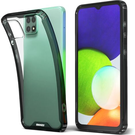 CUSTODIA PER SAMSUNG GALAXY A22 5G CON CORNICE GRIGIA E RETRO TRASPARENTE (1/5)