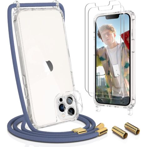 CUSTODIA TRASPARENTE PER APPLE IPHONE 13 PRO 6.1" CON CORDINO E 2 VETRO TEMPERATO (1/5)