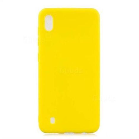 CUSTODIA PER SAMSUNG GALAXY A10 CUSTODIA POSTERIORE IN SILICONE GIALLO (1/2)