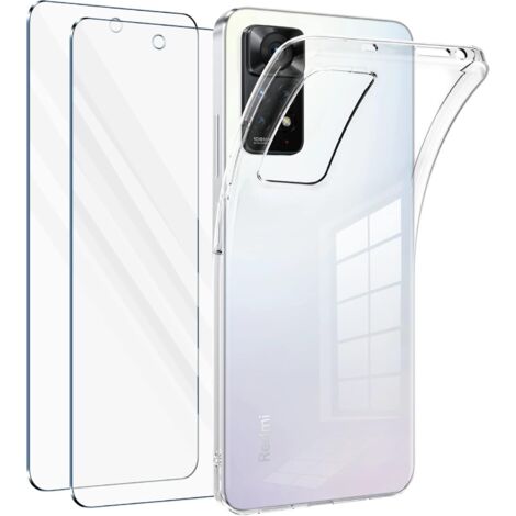 CUSTODIA PER XIAOMI REDMI NOTE 11T 5G TRASPARENTE 2X CUSTODIA IN VETRO TEMPERATO (1/5)