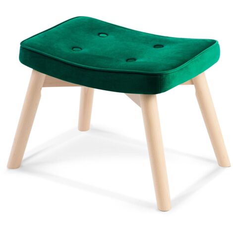 Pouf poggiapiedi in tessuto beige 40 x 25 cm CONRAD