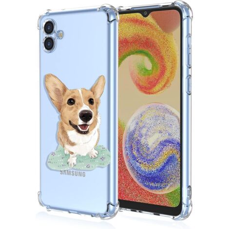 CUSTODIA IN SILICONE PER SAMSUNG GALAXY A04 TRASPARENTE CON CANE CORGI (1/5)