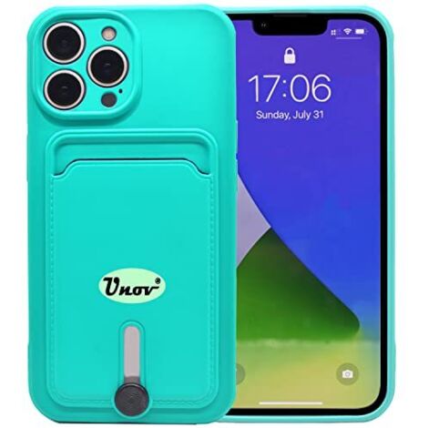 CUSTODIA IN SILICONE PER APPLE IPHONE 12 PRO 6.1" TURCHESE + SLOT PER CARTE (1/5)