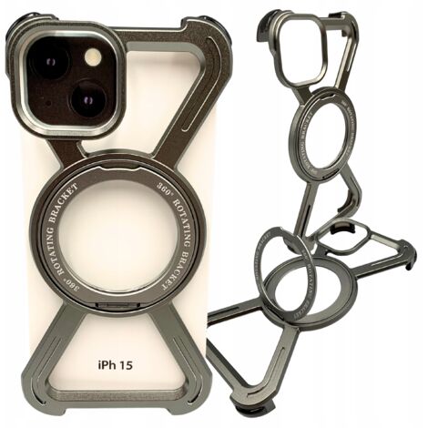Custodia per iPhone 15 Magsafe Armored Metal Case Titanium 360 Holder (1/5)
