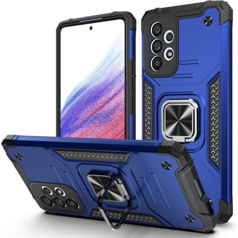 CUSTODIA PER SAMSUNG GALAXY A33 5G RETRO BLU CON ANELLO RESISTENTE (1/5)
