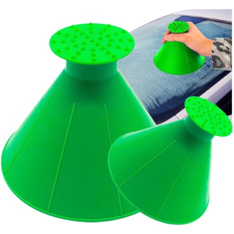 Raschietto per ghiaccio conico per auto 2 in 1 in plastica + imbuto (1/5)