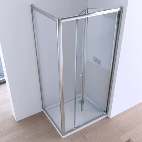 Box doccia 2 lati a libro trasparente o stampato 6mm h190 asia, tipo di vetro satinato, dimensioni 60x75