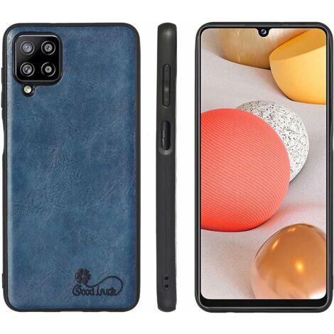 CUSTODIA PER SAMSUNG GALAXY A42 5G IN SILICONE PU PELLE BLU NAVY VETRO TEMPERATO (1/5)