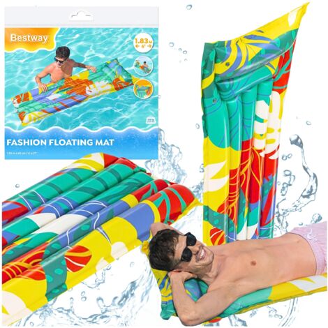 Materassino gonfiabile sopra l'acqua per nuotare, sdraio 183x69 cm per la spiaggia, estate, BESTWAY (1/5)