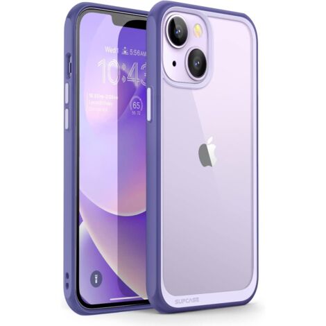 CUSTODIA PER APPLE IPHONE 14 PLUS RETRO TRASPARENTE STRONG FRAME VIOLA (1/5)