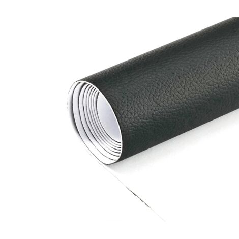 TOPPA ADESIVA IN PELLE SINTETICA NERA PER MOBILI IMPIALLACCIATI 40x150cm