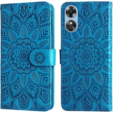 CUSTODIA CHIUSA PER OPPO 17 CUSTODIA SOLIDA CON PATTA MANDALA TURCHESE (1/5)
