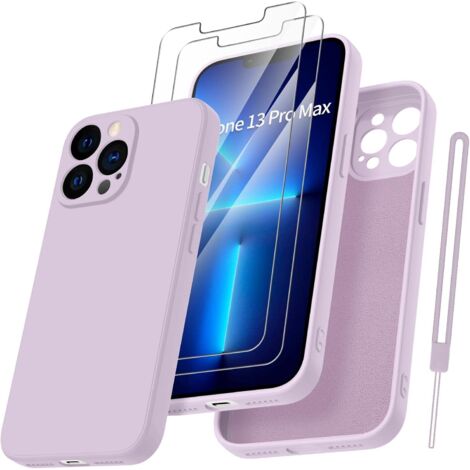 CUSTODIA PER APPLE IPHONE 13 PRO MAX VIOLA PASTELLO 2X VETRO TEMPERATO (1/5)