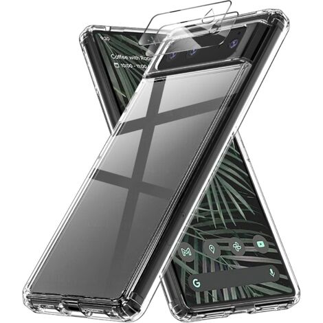 Custodia in silicone per Google Pixel 6, retro trasparente da 6,40" con 2 vetri temperati (1/5)