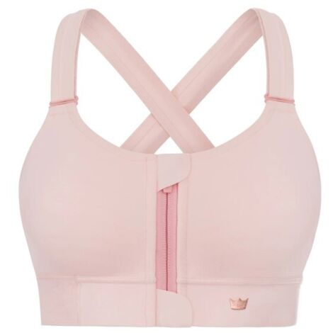 Reggiseno sportivo Shefit rosa chiaro supporto medio regolabile 4XL (1/5)
