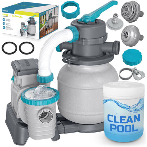 Pompa filtro a sabbia per piscine + pastiglie multifunzione 6056 l/h Bestway 58497