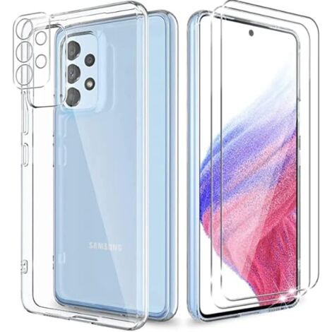 SET CUSTODIA PER SAMSUNG GALAXY A53 5G TRASPARENTE + 2 VETRO TEMPERATO (1/5)