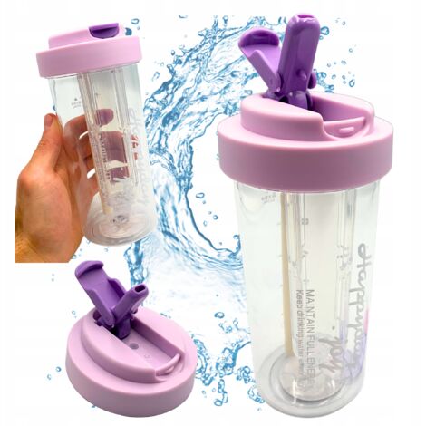 Borraccia con cannuccia resistente con filtro graduato 600 ml (1/5)