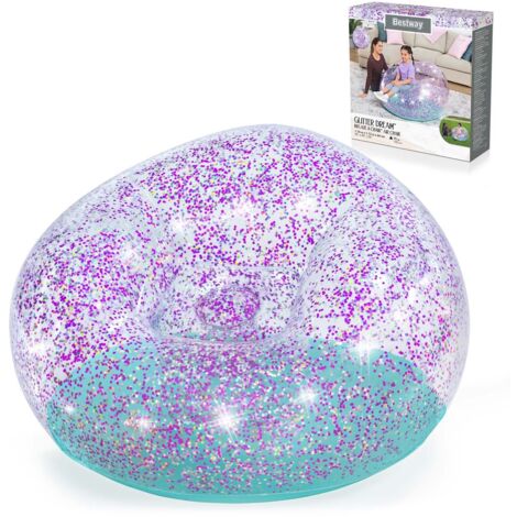 Bestway Gigante Sedia Gonfiabile Glitterata 114x112x66 cm +6 Anni Interno e Giardino 75115