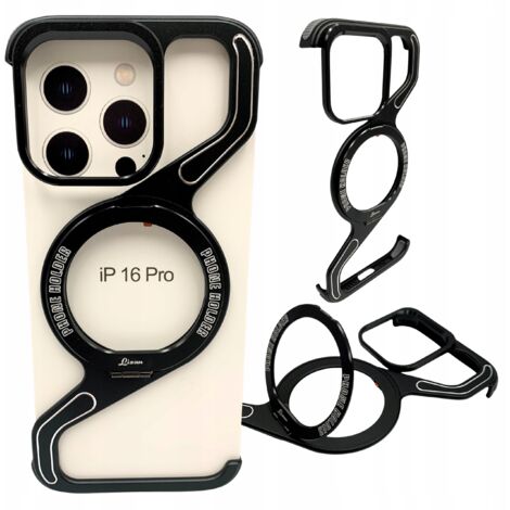 Custodia per iPhone 16 PRO Magsafe in metallo con supporto in titanio (1/5)