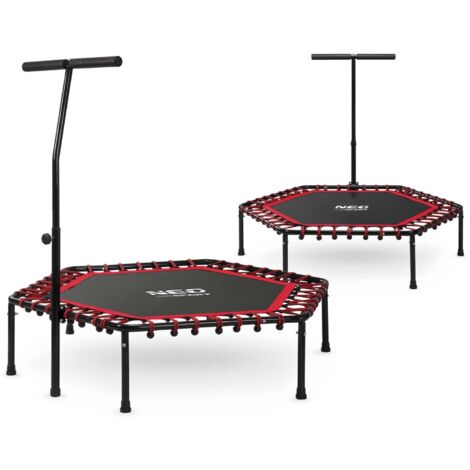 Trampolino fitness Neo-Sport con maniglia 127 cm - rosso esagonale