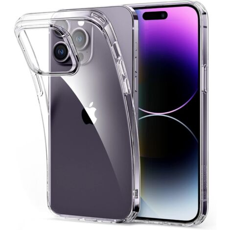 CUSTODIA PER APPLE IPHONE 14 PRO MAX RETRO IN SILICONE TRASPARENTE (1/5)