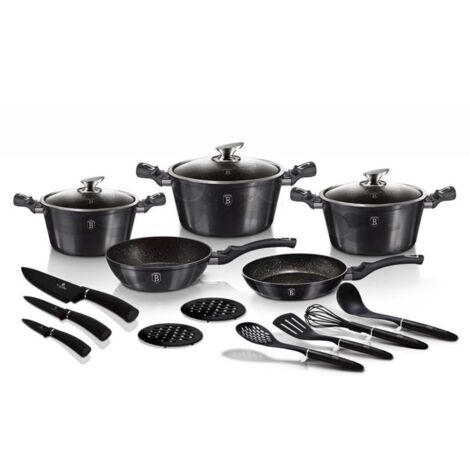 Berlinger haus BH-6150 Set di pentole bordeaux con rivestimento in gra