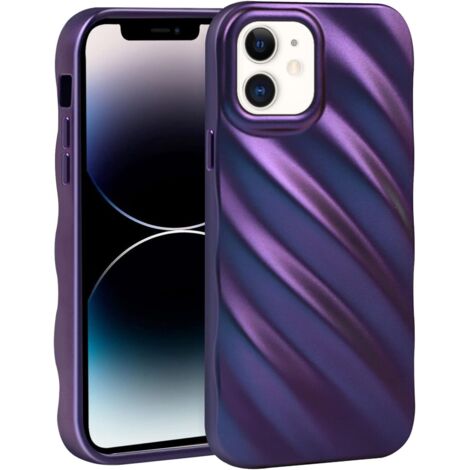 CUSTODIA PER APPLE IPHONE 11 SILICONE VIOLA OMBRE 3D RESISTENTE (1/5)