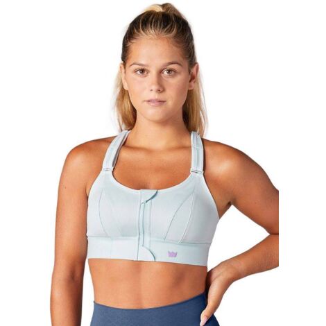 Reggiseno sportivo Shefit blu con forte sostegno regolabile 2XL (1/5)
