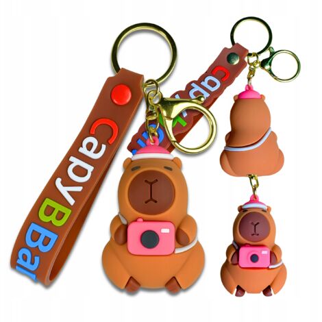 Portachiavi Magnetici In Peluche A Cuore Capybara Per San Valentino - Simpatico Ciondolo Per Chiavi, Borsa O Decorazione - 2