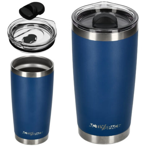 Tazza termica grande in acciaio 600ml - blu (1/5)