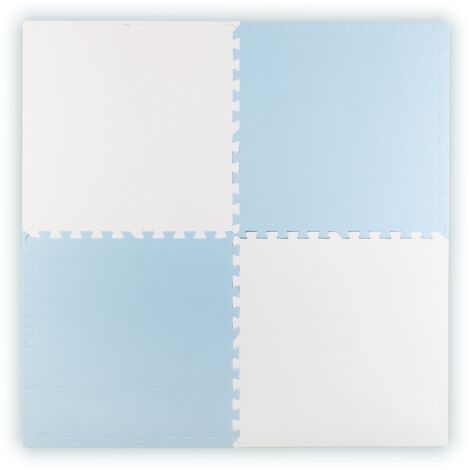 Tappetino puzzle in schiuma grande Ricokids 60x60 cm 4 pezzi blu e bianco