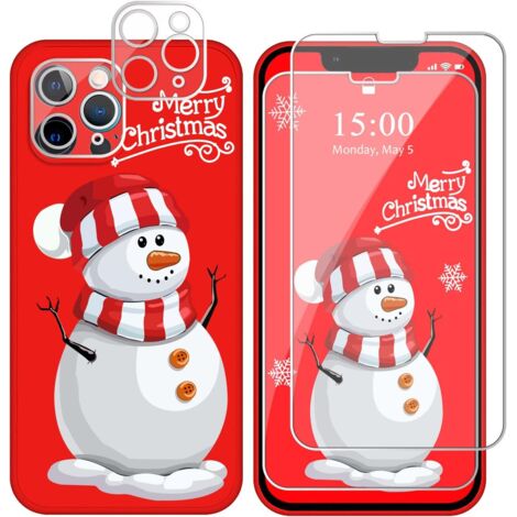 CUSTODIA IN VETRO PER IPHONE 11 PRO MAX BUON NATALE PUPAZZO DI NEVE VACANZE INVERNALI (1/5)