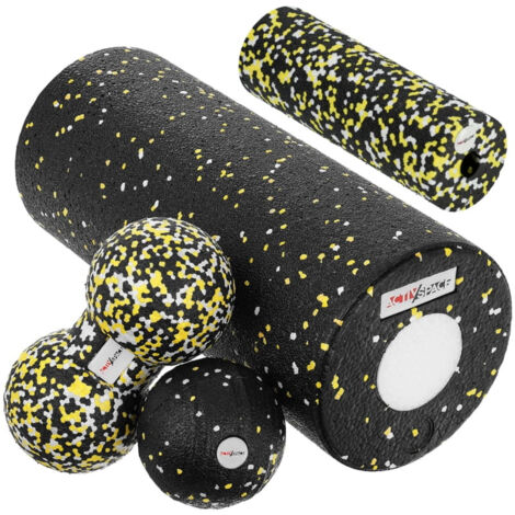 Set per massaggi Crossfit 5 in 1, sfera rotante in EPP - giallo (1/5)