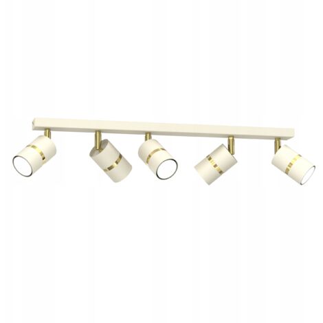 LAMPADA DA SOFFITTO LAMPADARIO TUBO METALLO LED GU10 BEIGE ORO SPOT TUBO