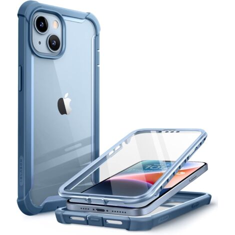 CUSTODIA BUMPER PER APPLE IPHONE 14 Plus 6.7"" CORNICE BLU FRONTE RETRO A2886 (1/5)