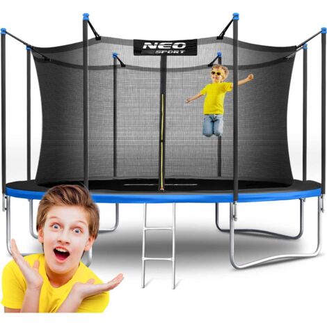 Trampolino da giardino Neo-Sport da 12 piedi/374 cm con rete interna e scala