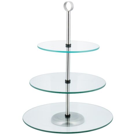 PIATTO IN VETRO A 3 PIANI KINGHOFF PER FRUTTA E DOLCI KH-4016 (1/3)