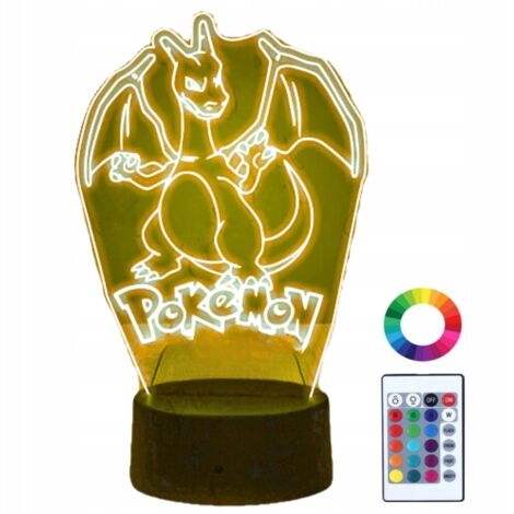 Luce notturna illuminata Charizard Pokemon Go per bambini + telecomando