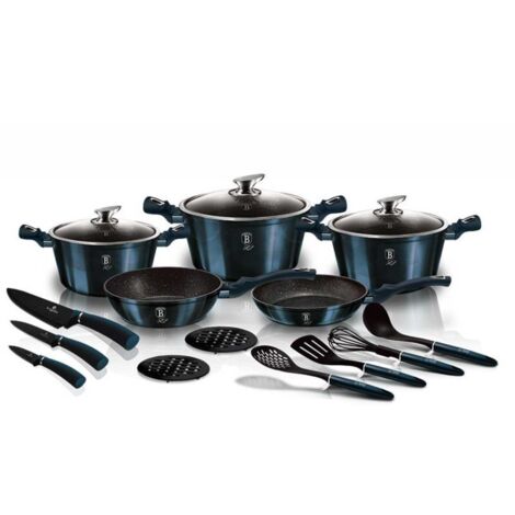BERLINGER HAUS BH-6164 SET DI PENTOLE IN GRANITO ACQUAMARINA 17 PEZZI
