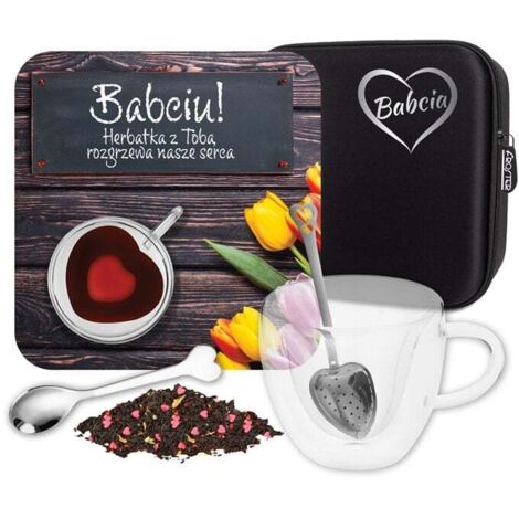 Set regalo della nonna Infusore termico a forma di cuore in vetro per tè della nonna (1/4)