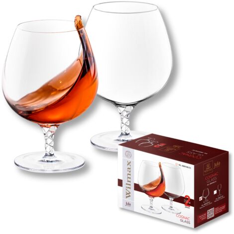 Bicchieri da cognac fatti a mano Wilmax, set da 2 550 ml bicchieri da cognac girevoli bicchieri da cognac bicchieri da champagne bicchieri da brandy konjak bicchieri da cocktail bicchieri da gr (1/5)
