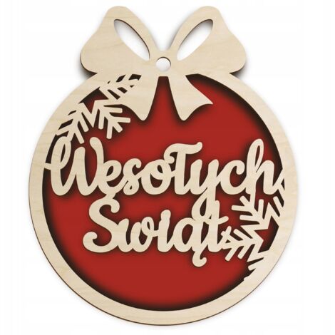 Una pallina di legno in feltro con la scritta BUON NATALE per la maestra dei nonni (1/5)