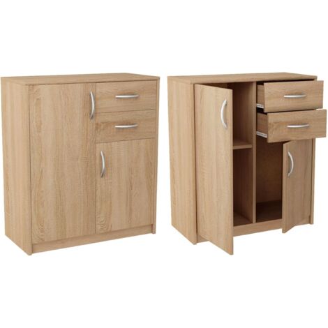 Cassettiera, mobiletto, 2D2S, ROVERE SONOMA, cassetti, mensola, libreria (1/5)
