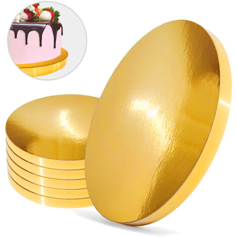 Base per torta oro 28 cm 2 cm Set 5 pezzi Cake Drum Round Premium Brand4Cake (1/3)