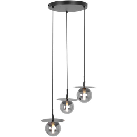 Lampada a sospensione decorativa rotonda, sfere trasparenti con dischi mobili FERMI 3xG9 10W K-5385 Kaja (1/5)