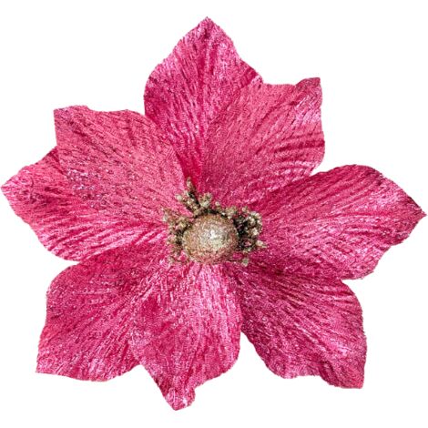 Fiori per l'albero di Natale - Magnolia fucsia su spiga di 21 cm (1/5)