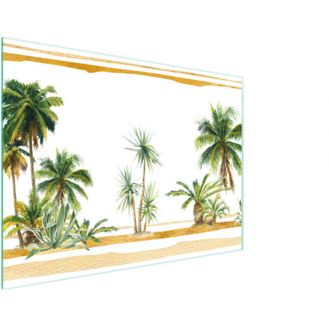 TAGLIERE IN VETRO 30x22 PALME (1/5)