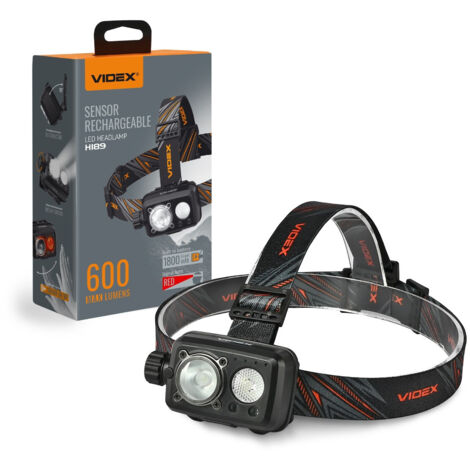 Lampada Frontale Tattica LED Con Sensore, Ricaricabile USB, Impermeabile IP65 Per Caccia, Pesca E Casco